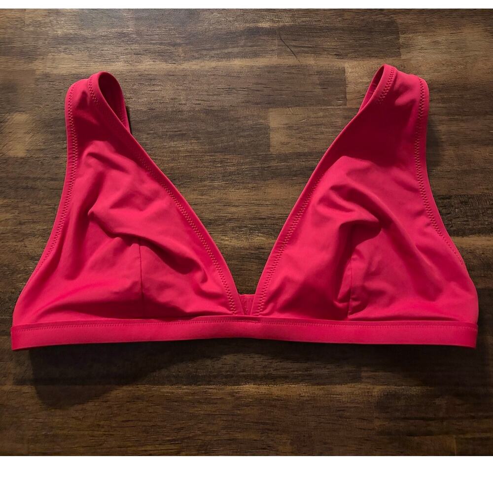 Gap Women’s XL Bikini Top Triangle Adjustable Strap Lined Wireless Red Stretch